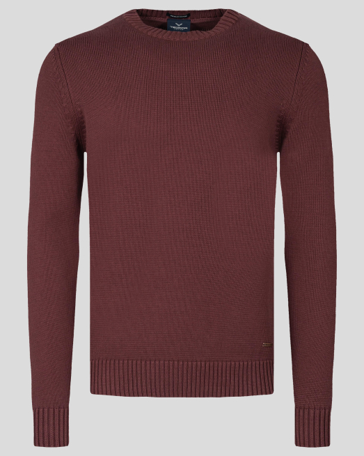 'ПАМУЧЕН ПУЛОВЕР В БОРДО С ЛОГО