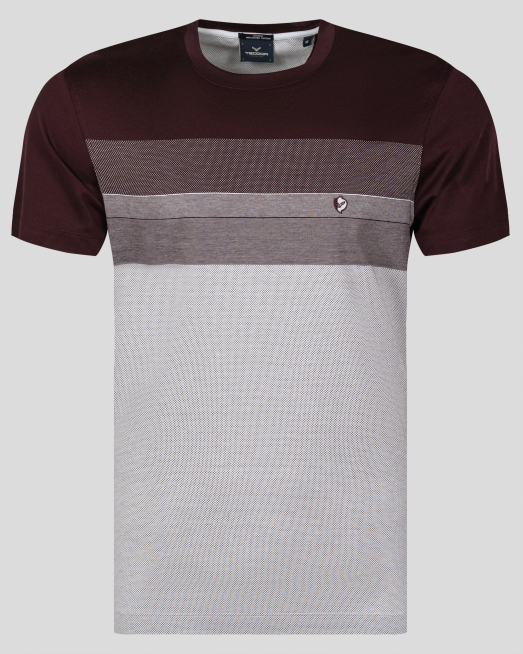 'ДВОЙНО МЕРСЕРИЗИРАНА ТЕНИСКА РАЙЕ  В БОРДО С ЛОГО