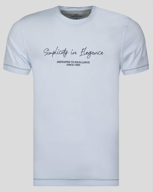 'СВЕТЛО СИНЯ ТЕНИСКА С ЩАМПА ОТ PREMIUM ПАМУК 