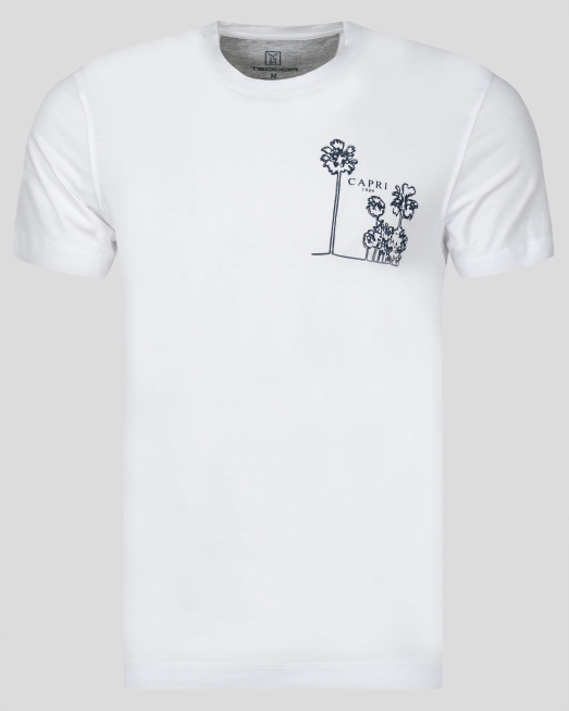 'БЯЛА БИЕ ТЕНИСКА С ЕФЕКТЕН ПРИНТ ОТ PREMIUM ПАМУК 