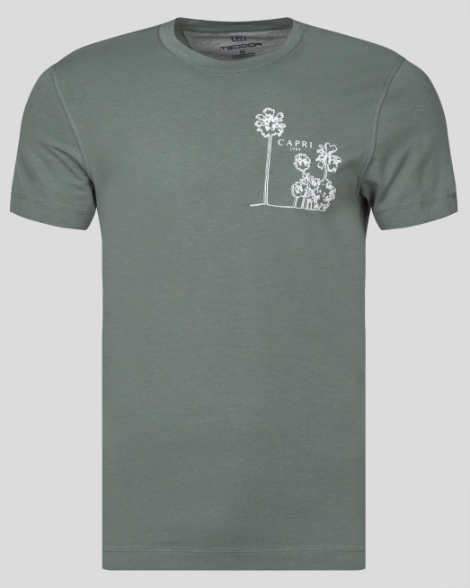 'ПРИНТИРАНА ТЕНИСКА В ЦВЯТ КАКИ ОТ PREMIUM ПАМУК