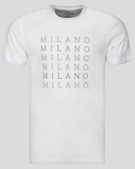 'БЯЛА ТЕНИСКА С ПРИНТ ОТ PREMIUM ПАМУК 