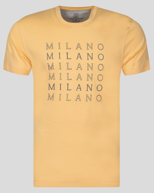 'ЖЪЛТА ТЕНИСКА ОТ PREMIUM ПАМУК С ПРИНТ MILANO