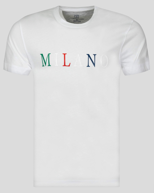 'БЯЛА ТЕНИСКА С ЦВЕТНА ЩАМПА MILANO