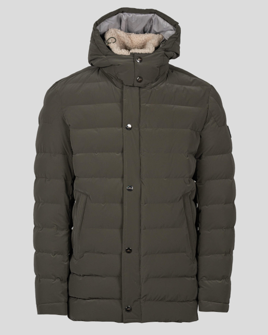 'КАПИТОНИРАНО ЯКЕ В ЦВЯТ КАКИ С ПОДВИЖНА ЯКА И КАЧУЛКА