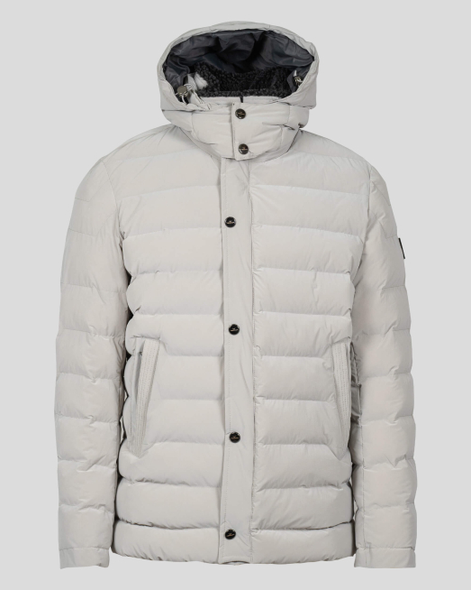 'КАПИТОНИРАНО ЯКЕ В ЦВЯТ ЕКРЮ С ЛОГО И ПОДВИЖНА ЯКА ОТ АГНЕШКА КОЖА