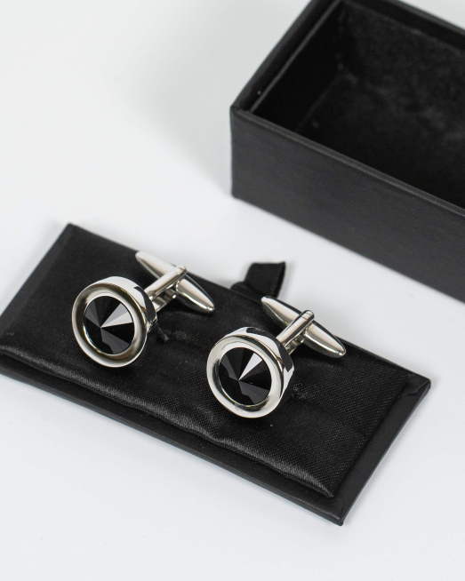 'СРЕБРИСТИ БУТОНЕЛИ С ЧЕРЕН КАМЪК 