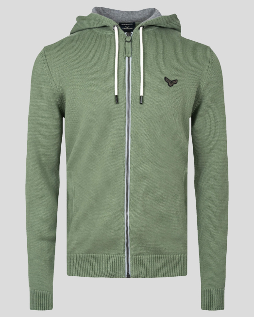 'ПАМУЧНА ЖИЛЕТКА С ЛОГО БАДЖ В ЗЕЛЕН МЕЛАНЖ