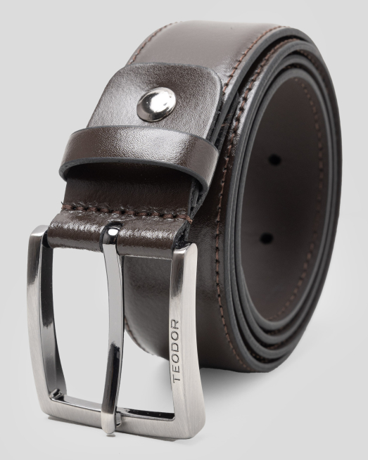 'ТЪМНОКАФЯВ КОЛАН ОТ 100% ЕСТЕСТВЕНА КОЖА