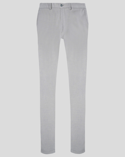 'СВЕТЛО СИВ  ПАНТАЛОН ОТ ЛЕН И ПАМУК СВОБОДЕН СИЛУЕТ С ЛОГО