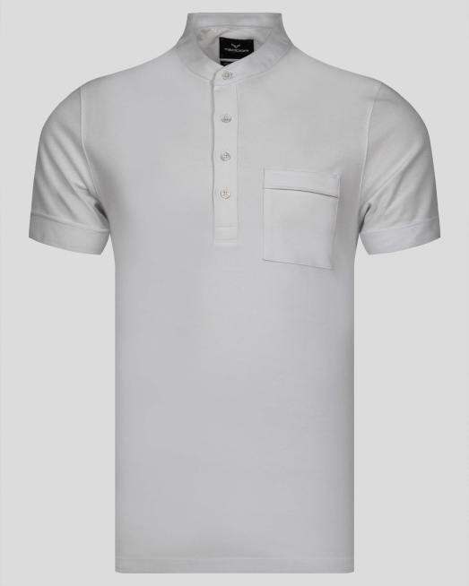 'БЯЛА ТЕНИСКА С ПОПСКА ЯКА И ДЖОБ