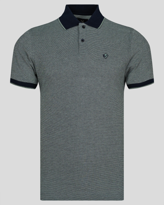 'ЗЕЛЕНА ТЕНИСКА ОТ ТРИЦВЕТЕН ОКСФОРД С БРОДЕРИЯ ЛОГО