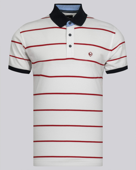 'БЯЛА ТЕНИСКА РИНГЕЛ С ПОЛО ЯКА И БРОДЕРИЯ ЛОГО