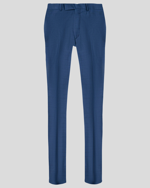 'СИН КЛАСИЧЕСКИ КАРИРАН ПАНТАЛОН СВОБОДЕН СИЛУЕТ