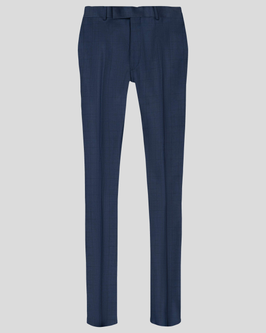 'ТЪМНО СИН КЛАСИЧЕСКИ ПАНТАЛОН В КАРЕ СВОБОДЕН СИЛУЕТ