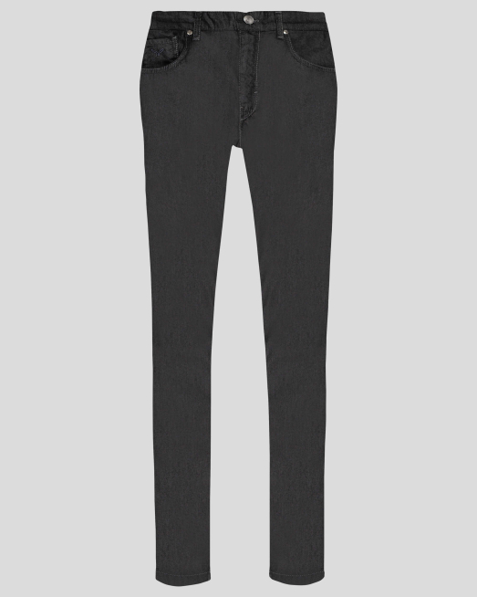 'ЧЕРНИ ДЪНКИ С БРОДЕРИЯ ЛОГО ВТАЛЕН СИЛУЕТ