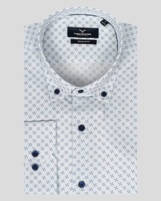 'ПРИНТИРАНА РИЗА СВОБОДЕН СИЛУЕТ  В БЯЛО 