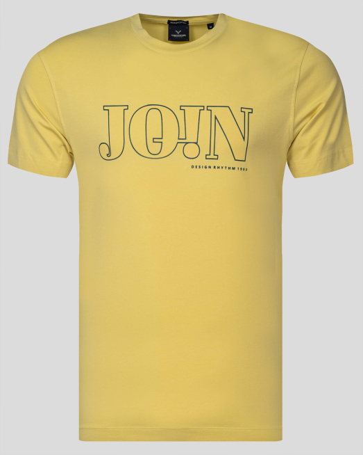 'ЖЪЛТА БИЕ ТЕНИСКА С РЕЛЕФЕН ПРИНТ ОТ PREMIUM ПАМУК