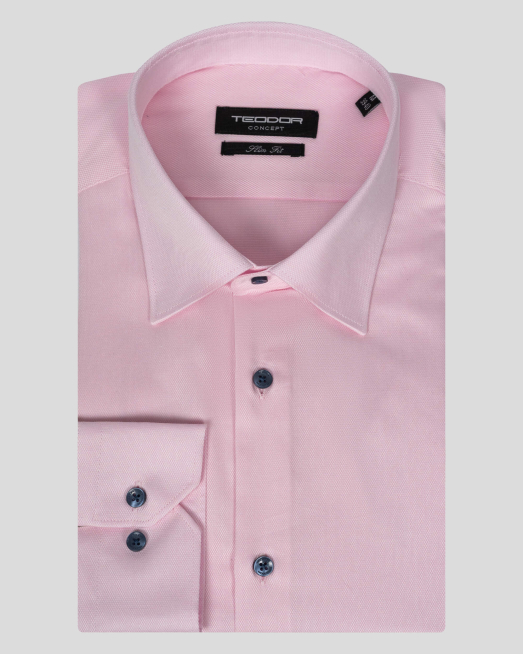 'РОЗОВА СТРУКТУРНА РИЗА С КОНТРАСТНИ КОПЧЕТА