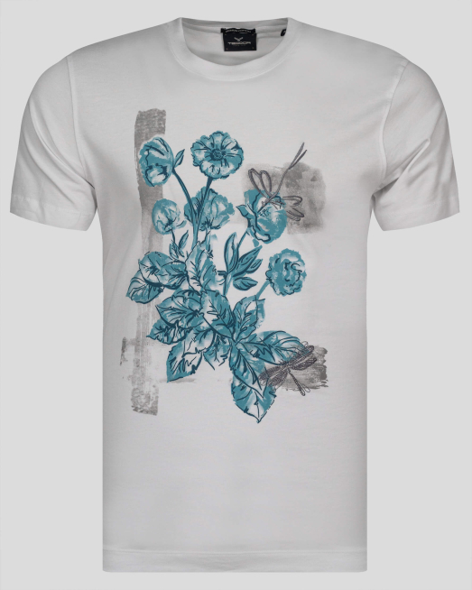 'БЯЛА ТЕНИСКА С ЦВЕТЕН ФЛОРАЛЕН ПРИНТ ОТ PREMIUM ПАМУК 