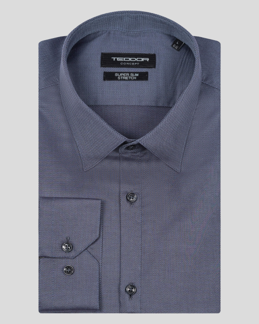 'ТЪМНО СИВА СТРУКТУРНА РИЗА СИЛНО ВТАЛЕН СИЛУЕТ