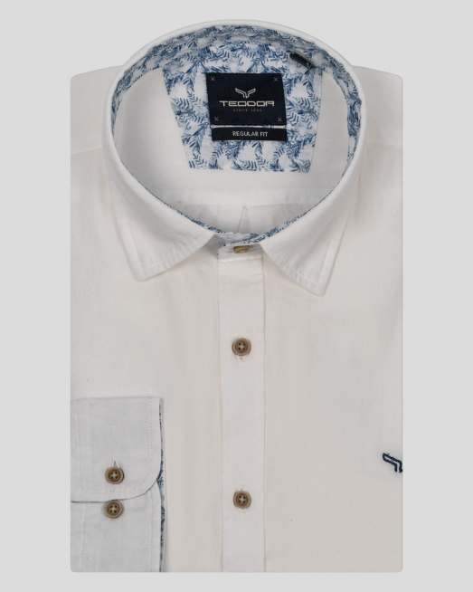 'БЯЛА РИЗА СВОБОДЕН СИЛУЕТ С ГАРНИТУРА И КОНТРАСТНО ЛОГО