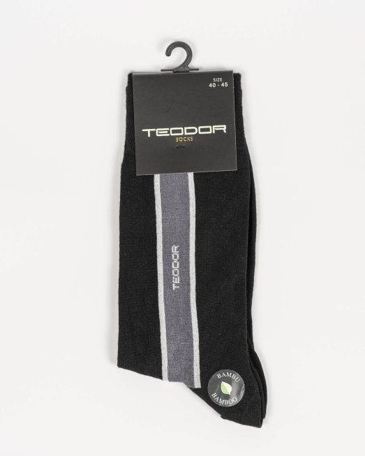 'ЧЕРНИ ЧОРАПИ СЪС СИВА ЛЕНТА И ЛОГО