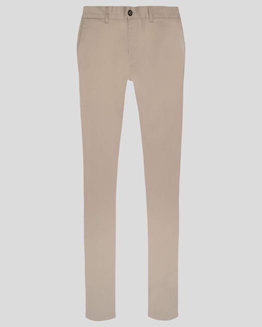 'СВЕТЛО БЕЖОВ ПАНТАЛОН ОТ ЕЛАСТИЧЕН ПЛАТ С МЕТАЛНО ЛОГО