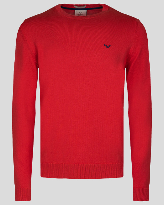 'ПАМУЧЕН ПУЛОВЕР С БРОДЕРИЯ ЛОГО В ЦВЯТ КОРАЛ