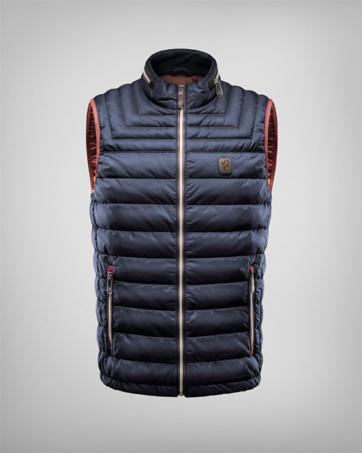 'ТЪМНО СИН КАПИТОНИРАН ЕЛЕК С ЛОГО