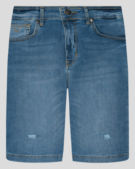 'СВЕТЛО СИНИ БЕРМУДИ С КОНТРАСТНА ЕМБЛЕМА ЛОГО