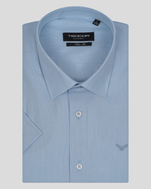 'СВЕТЛО СИНЯ  РИЗА С ТОНАЛНА БРОДЕРИЯ