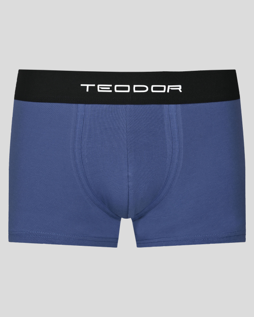 'СИН БОКСЕР С КОНТРАСТЕН ЛАСТИК И РЕЛЕФНО ЛОГО