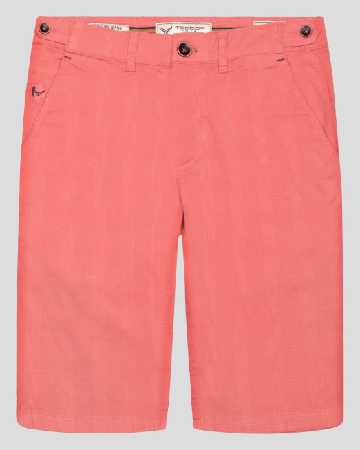 'КАРИРАНИ БЕРМУДИ С БРОДЕРИЯ ЛОГО В ЦВЯТ КОРАЛ 