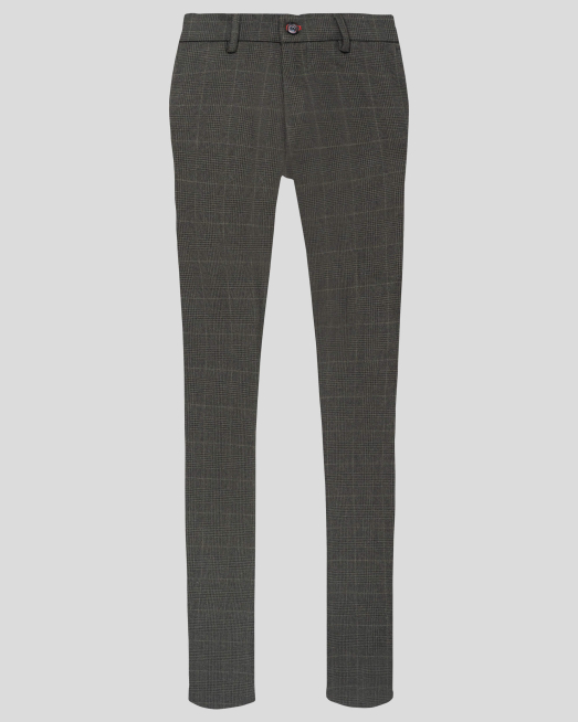 'ТЪМНО ЗЕЛЕН ЧИНО ПАНТАЛОН КАРЕ С МЕТАЛНО ЛОГО