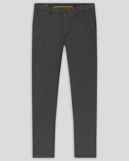 'МЕЛАНЖИРАН ЧИНО ПАНТАЛОН С ФИЛЕТКА В ЦВЯТ АНТРАЦИТ