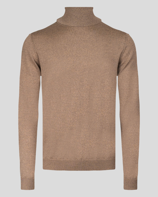 'ФИНО ПОЛО ОТ 100% ВЪЛНА МЕРИНО "ZEGNA BARUFFA" В БЕЖОВ МЕЛАНЖ 