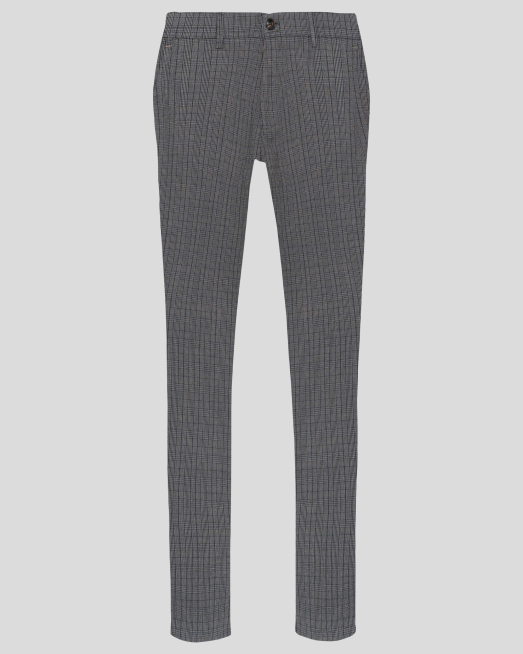 ' ВТАЛЕН ЧИНО ПАНТАЛОН КАРЕ С  МЕТАЛНО ЛОГО В СИВО