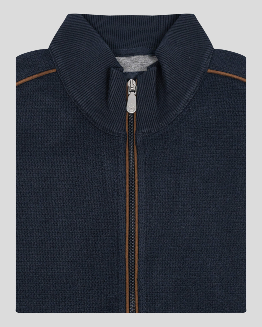 'ТЪМНО СИН СУИТШЪРТ ОТ PREMIUM ПАМУК С ВЕЛУРЕНИ ЕЛЕМЕНТИ