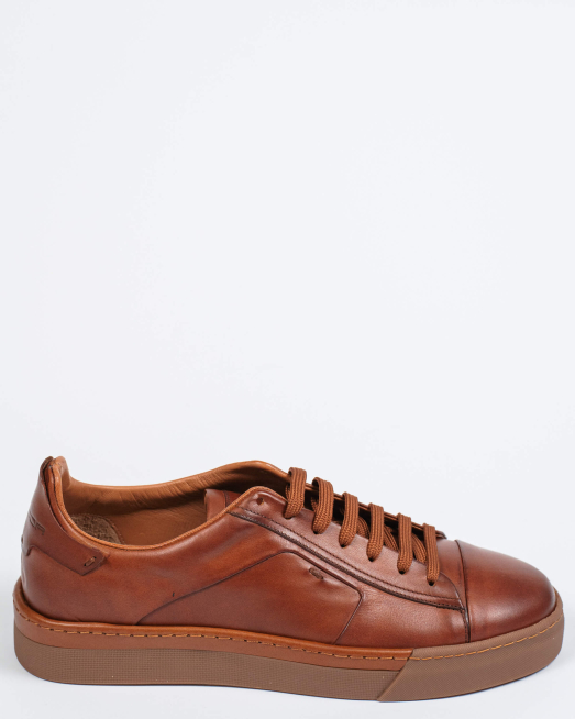 'ОБУВКИ ТИП КЕЦОВЕ ОТ ГЛАДКА КОЖА С ТОПЪЛ ПЕЧАТ ЛОГО В СВЕТЛО КАФЯВО