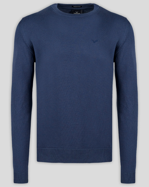 ' ФИН ПУЛОВЕР ОТ 100%  PREMIUM ПАМУК В ДЕНИМ СИН ЦВЯТ