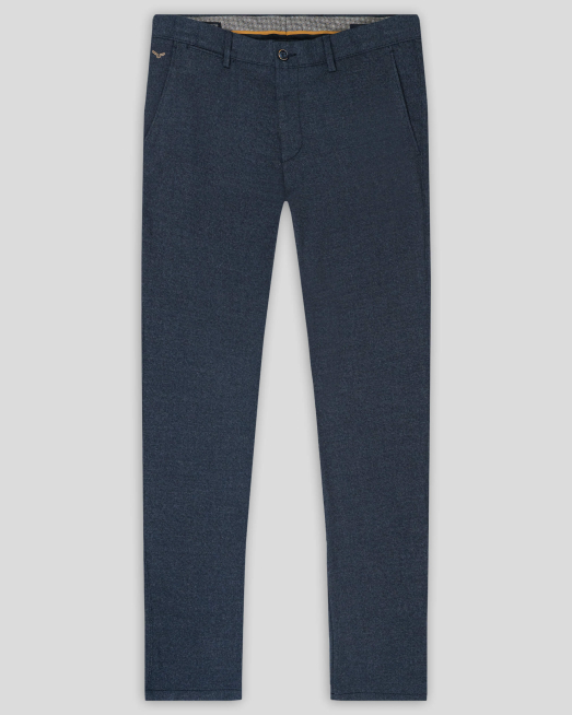 'ТЪМНО СИН МЕЛАНЖИРАН ПАНТАЛОН С ИТАЛИАНСКИ ДЖОБ ВТАЛЕН СИЛУЕТ 