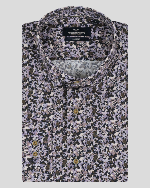 'МНОГОЦВЕТНА ПРИНТИРАНА РИЗА С ФЛОРАЛНИ МОТИВИ 