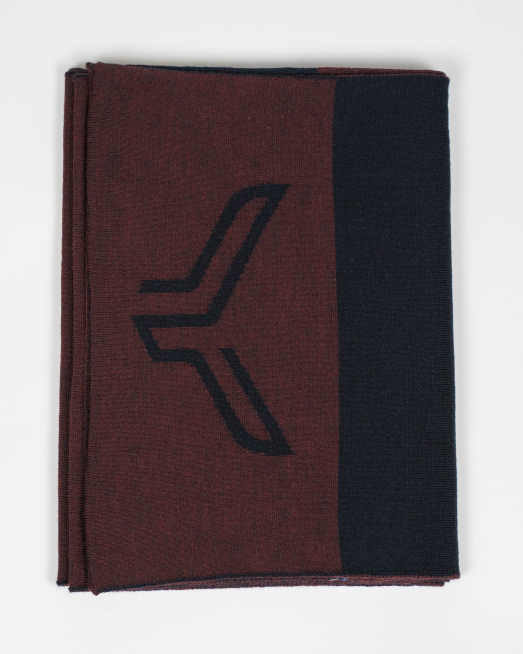 'ТРИЦВЕТЕН МЕЛАНЖИРАН  ШАЛ ОТ ВЪЛНА И АКРИЛ С ЛОГО