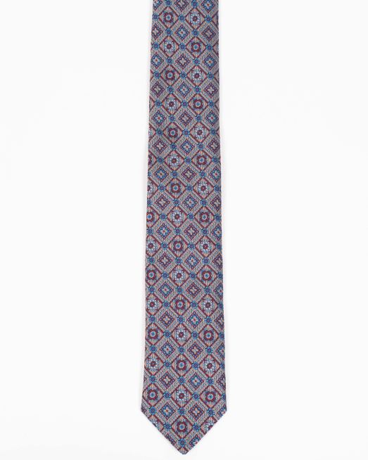 'БЕЖОВА ЖАКАРДОВА ВРАТОВРЪЗКА С КОНТРАСТНИ ФИГУРАЛНИ МОТИВИ