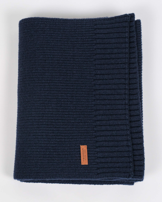 'ТЪМНОСИН ПЛЕТЕН ШАЛ ОТ ФИНА ВЪЛНА, КАШМИР, ВИСКОЗА И ПОЛИАМИД