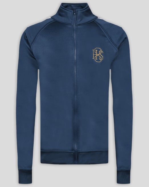 'ТЪМНОСИН СПОРТЕН ЕКИП H8S С КОНТРАСТНИ ЛЕНТИ НА РЪКАВИТЕ 