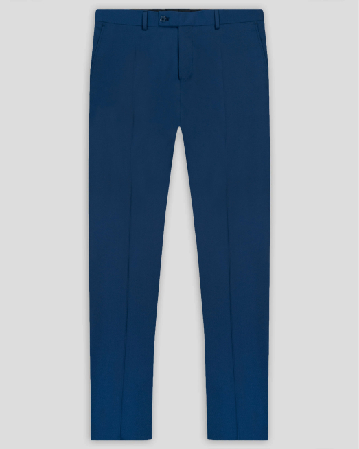 'ТЪМНОСИН ВТАЛЕН КЛАСИЧЕСКИ ПАНТАЛОН В СИТНА СТРУКТУРА  