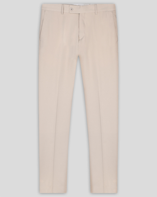 'БЕЖОВ ВТАЛЕН КЛАСИЧЕСКИ ПАНТАЛОН В СИТНА СТРУКТУРА 