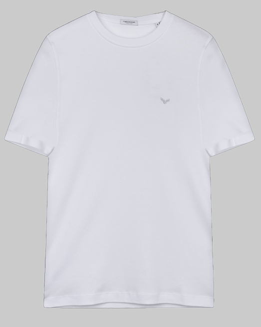 'БЯЛА ОВЪРСАЙЗ ПАМУЧНА ТЕНИСКА С ОБЛО ДЕКОЛТЕ